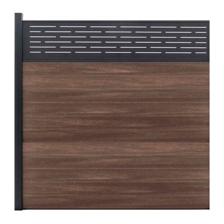 Jewett Cameron Companies Lattice Top 6'W x 6'H King Cedar Aluminum/Composite Horizontal Fence-Adder Section-IN GROUND EF LG1216